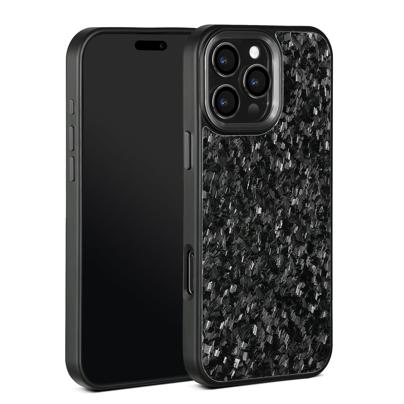 Real Carbon Fiber Armor Shockproof Cover for iPhone 16Promax 15 Pro Max 14 13 12 11 Case Metal Frame Forged fiber Cover