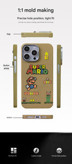 Super Mario 100% Kevlar Carbon Fiber Fluorescent luminous Phone Case Magsafe Cover