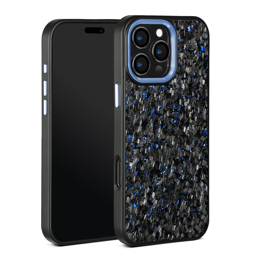 Real Carbon Fiber Armor Shockproof Cover for iPhone 16Promax 15 Pro Max 14 13 12 11 Case Metal Frame Forged fiber Cover
