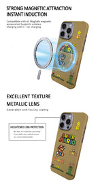 Super Mario 100% Kevlar Carbon Fiber Fluorescent luminous Phone Case Magsafe Cover