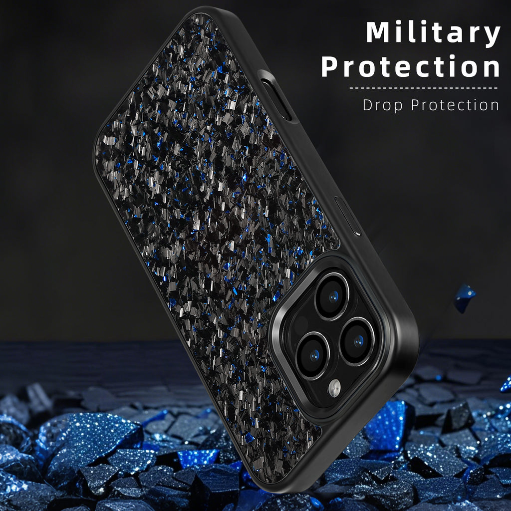 Luxury Gloss Real Carbon Fiber Armor Cover for IPhone 16 Pro Max 15 14 13 12 Case Wireless Charge Forged Fiber Cover