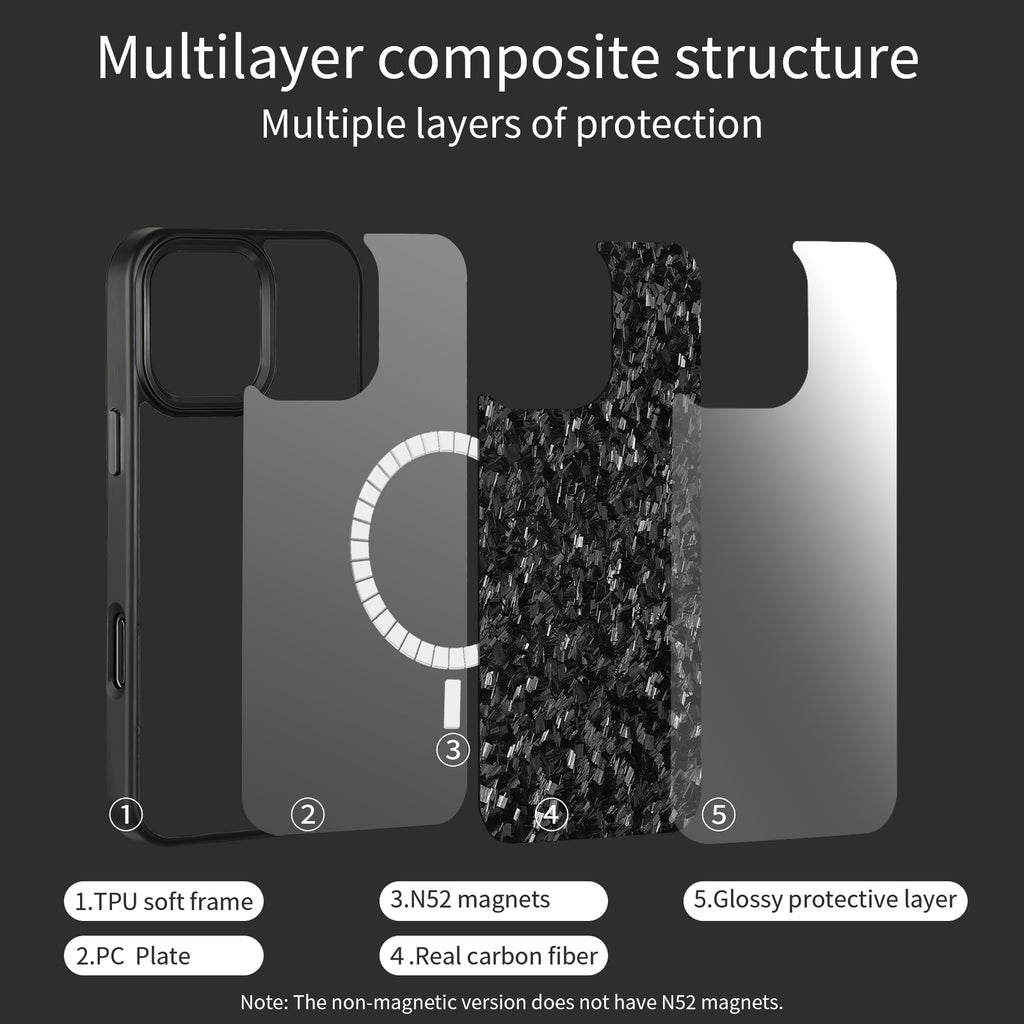 Luxury Gloss Real Carbon Fiber Armor Cover for IPhone 16 Pro Max 15 14 13 12 Case Wireless Charge Forged Fiber Cover