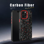 Real Carbon Fiber Armor Shockproof Cover for iPhone 16Promax 15 Pro Max 14 13 12 11 Case Metal Frame Forged fiber Cover
