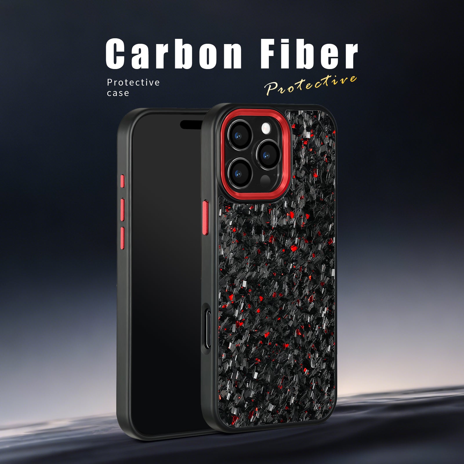 Real Carbon Fiber Armor Shockproof Cover for iPhone 16Promax 15 Pro Max 14 13 12 11 Case Metal Frame Forged fiber Cover