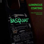Basquiat Greenish Fluorescent Light Lxury 100% Kevlar Phone Case Magsafe Anti-Bumping Cover