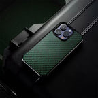 Glossy Carbon Fiber 3K Twill Titanium Silk for iPhone 16 Pro Max 15 14 13 12 11 Case Anti-fall Wireless Charge Cover Shell