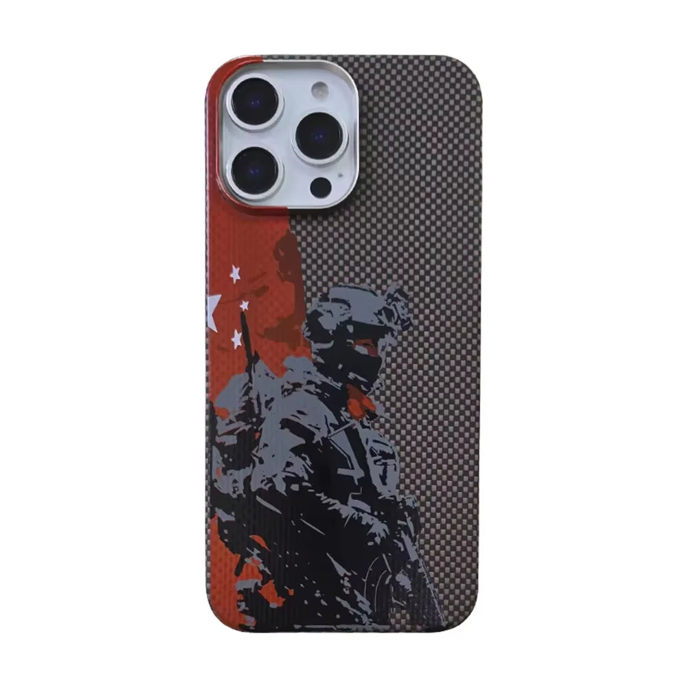 Kevlar Carbon Fiber Phone Case Magnetic Special Forces Pattern Design
