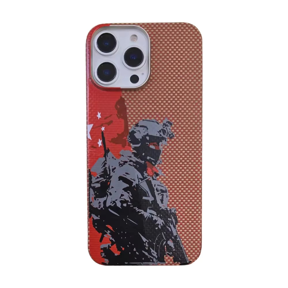 Kevlar Carbon Fiber Phone Case Magnetic Special Forces Pattern Design