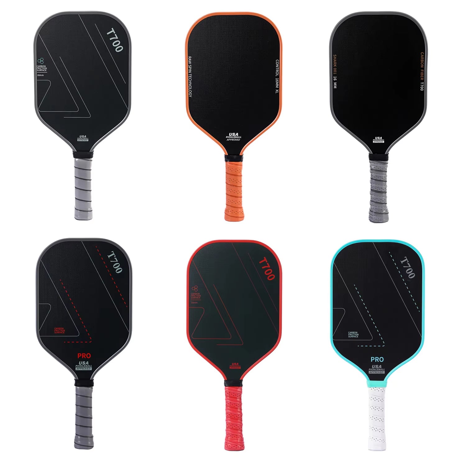 Professional T700 Carbon Fiber Pickleball Paddle Simple Lines USAPA Approved