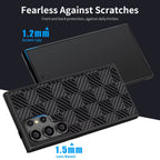 Real 3K Glossy Woven Carbon Fiber Phone Case for Samsung Magnetic Cover
