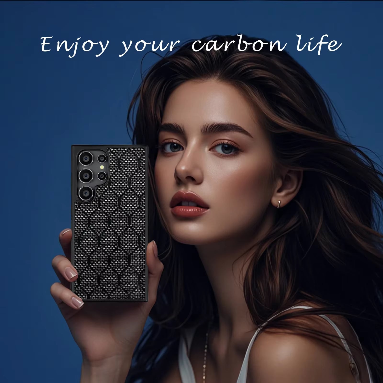 Real 3K Glossy Woven Carbon Fiber Phone Case for Samsung Magnetic Cover