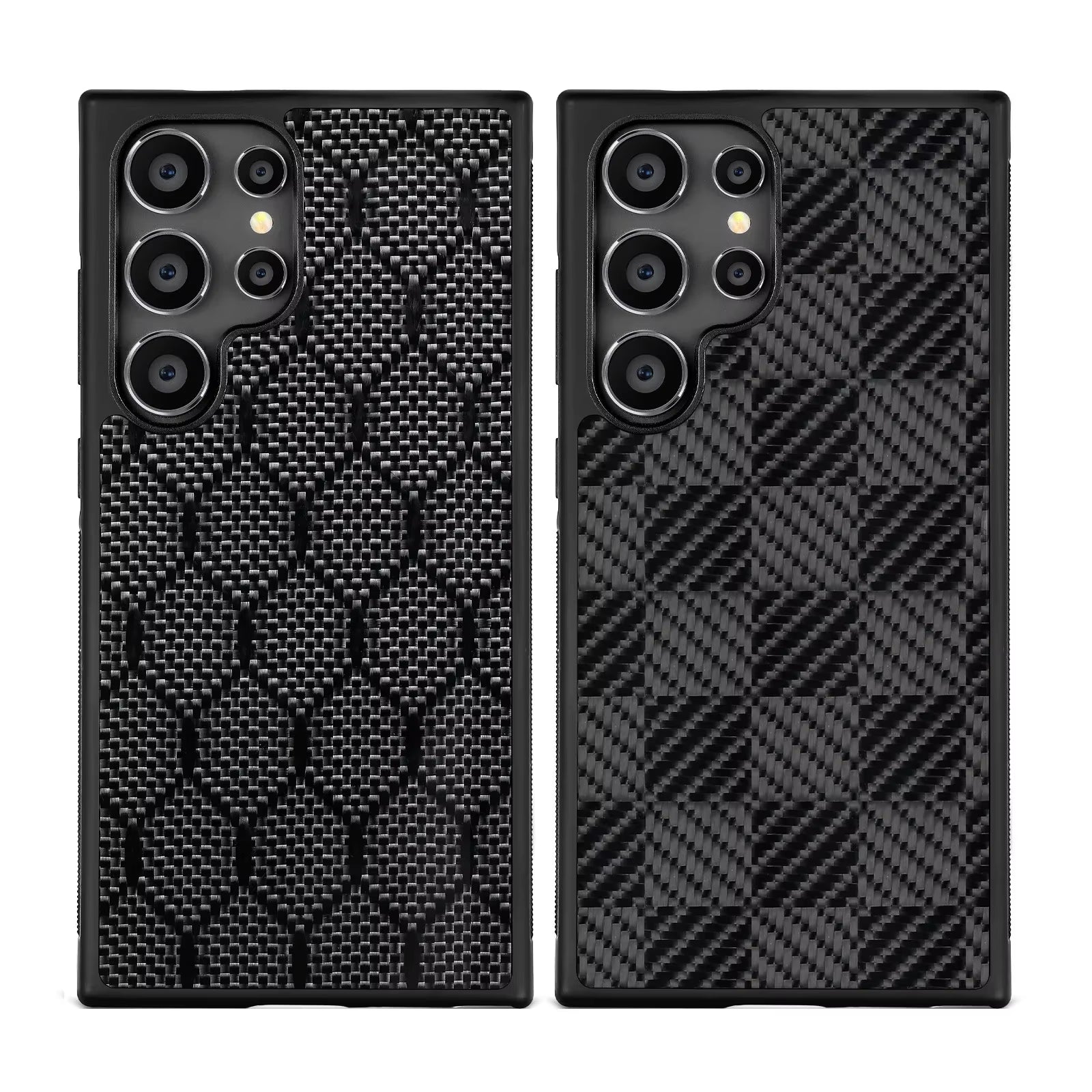 Real 3K Glossy Woven Carbon Fiber Phone Case for Samsung Magnetic Cover