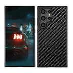 Real 3K Glossy Woven Carbon Fiber Phone Case for Samsung Magnetic Cover