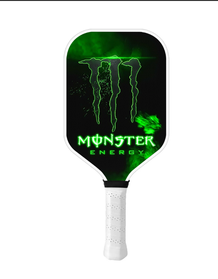 Monster E-Energy Design Fiberglass Graphite Surface Pickleball Paddle USAPA Approved