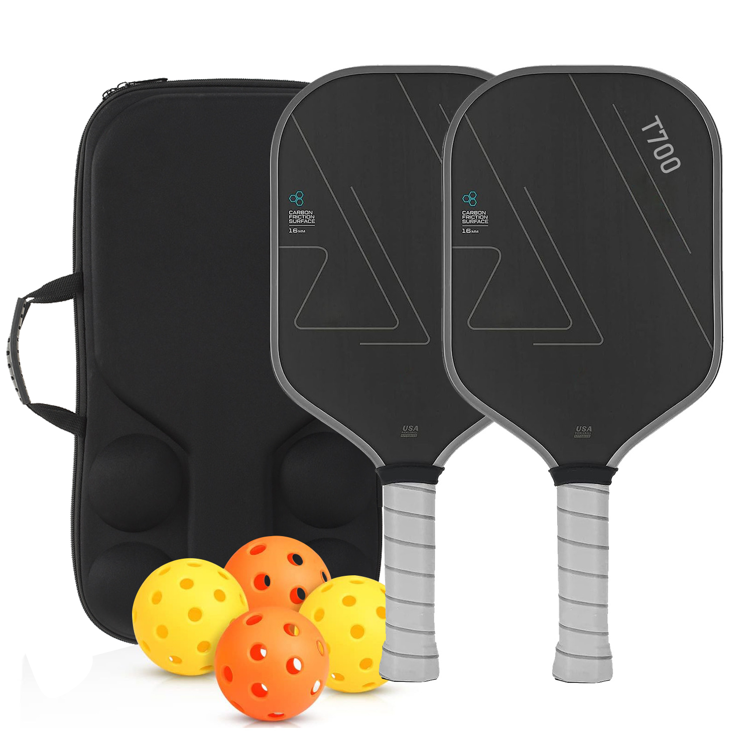 PIKPAKA Pickleball Paddles Set Thermoforming Design & T700SC Carbon Fiber Surface