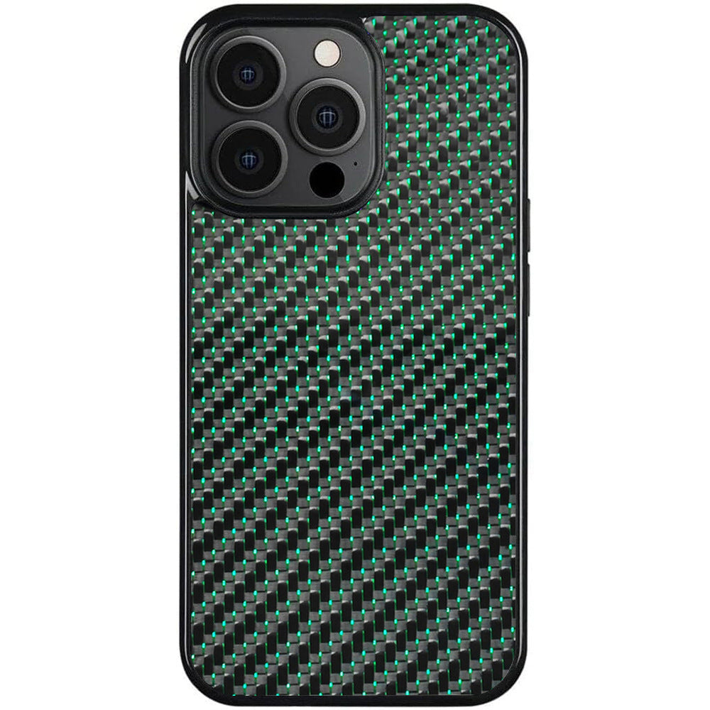 Glossy Carbon Fiber 3K Twill Titanium Silk for iPhone 16 Pro Max 15 14 13 12 11 Case Anti-fall Wireless Charge Cover Shell