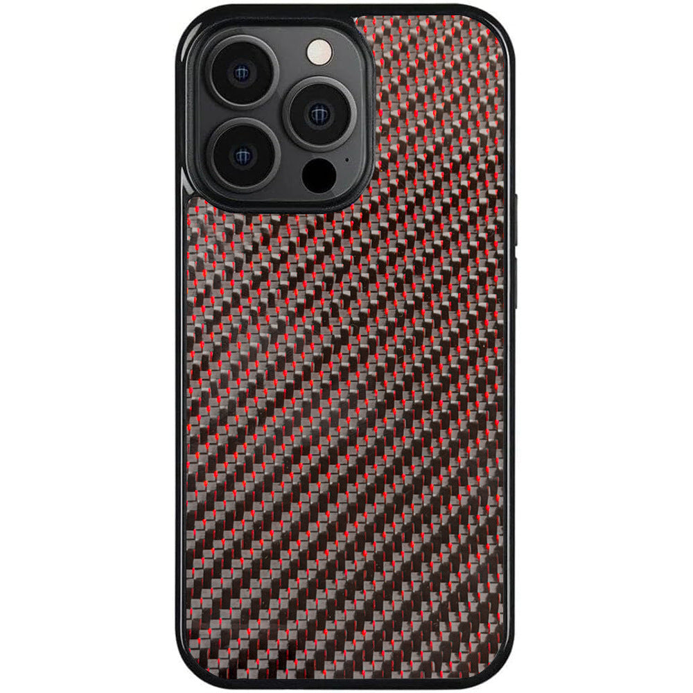 Glossy Carbon Fiber 3K Twill Titanium Silk for iPhone 16 Pro Max 15 14 13 12 11 Case Anti-fall Wireless Charge Cover Shell