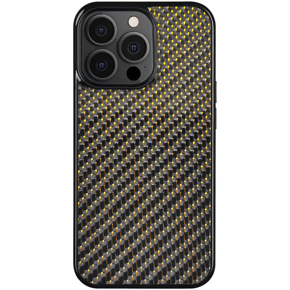 Glossy Carbon Fiber 3K Twill Titanium Silk for iPhone 16 Pro Max 15 14 13 12 11 Case Anti-fall Wireless Charge Cover Shell