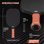 Professional T700 Carbon Fiber Pickleball Paddle USAPA Approved Sandblasted Surface Elongated Grip Pro Spin Paddle with Bag