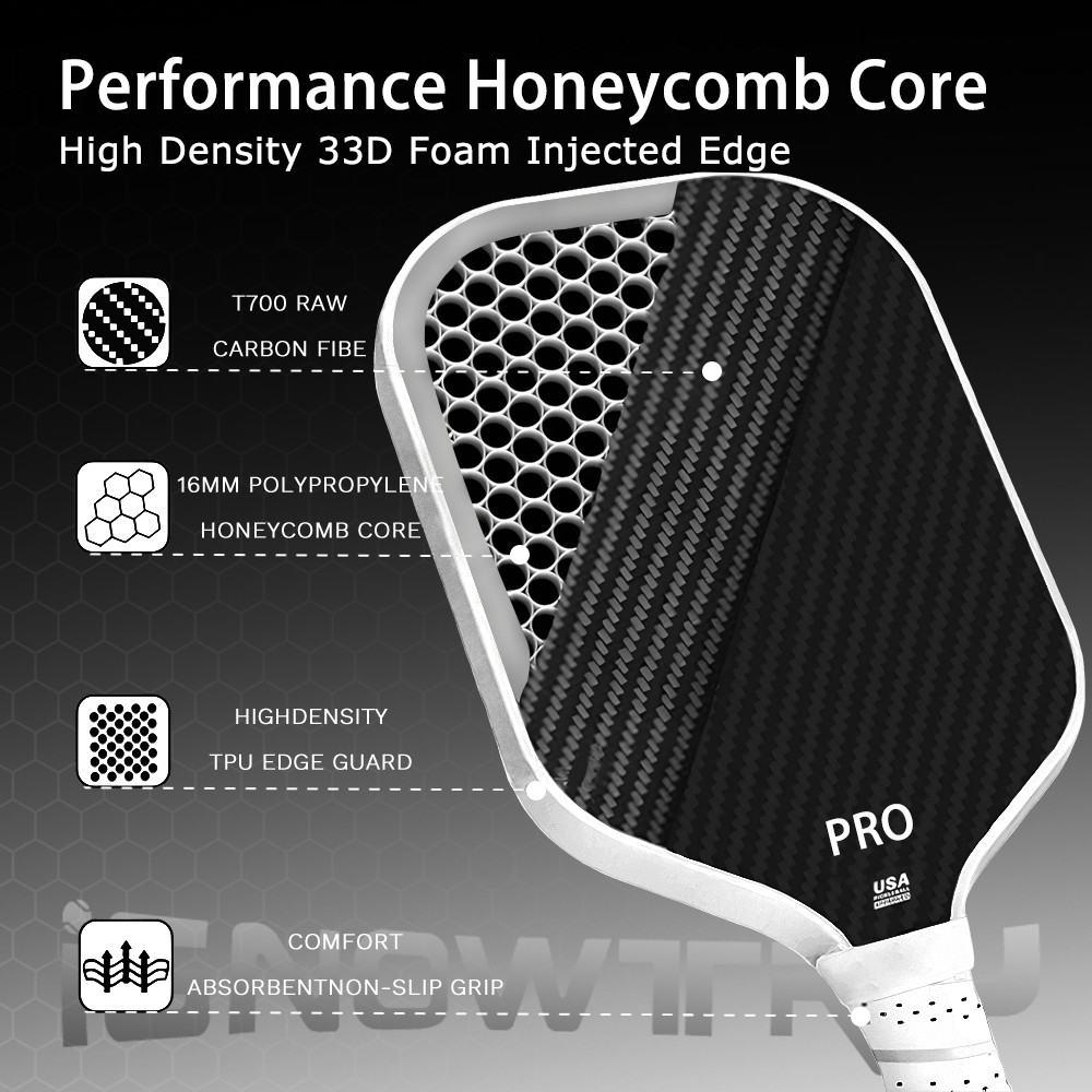Animal Tiger Bee T700 Fiberglass Graphite Surface Fiber Pickleball Paddle USAPA Approved