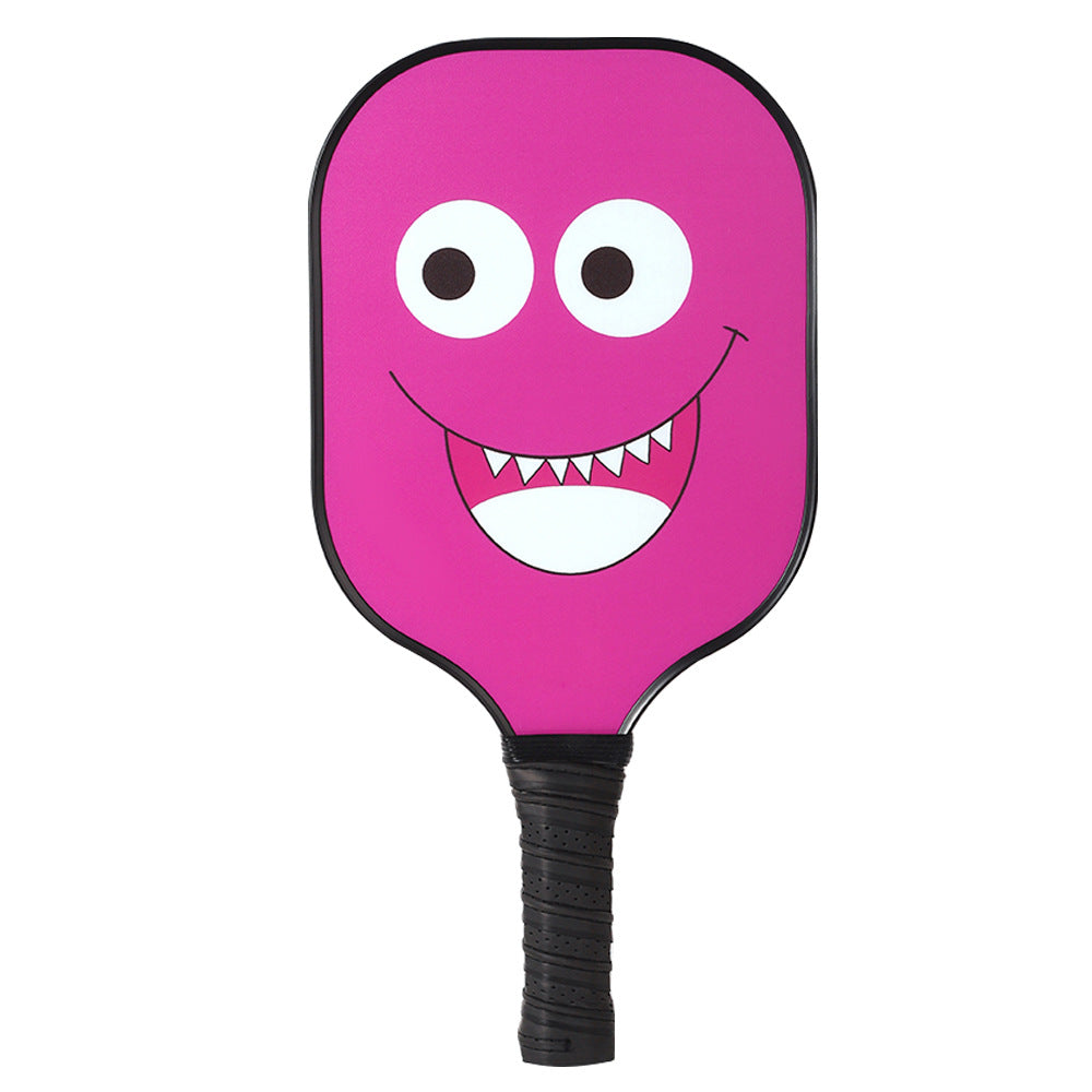 Pink Cartoon Smiley Face Best Fiberglass Pickleball Paddle Elongated Grip USAPA Approved