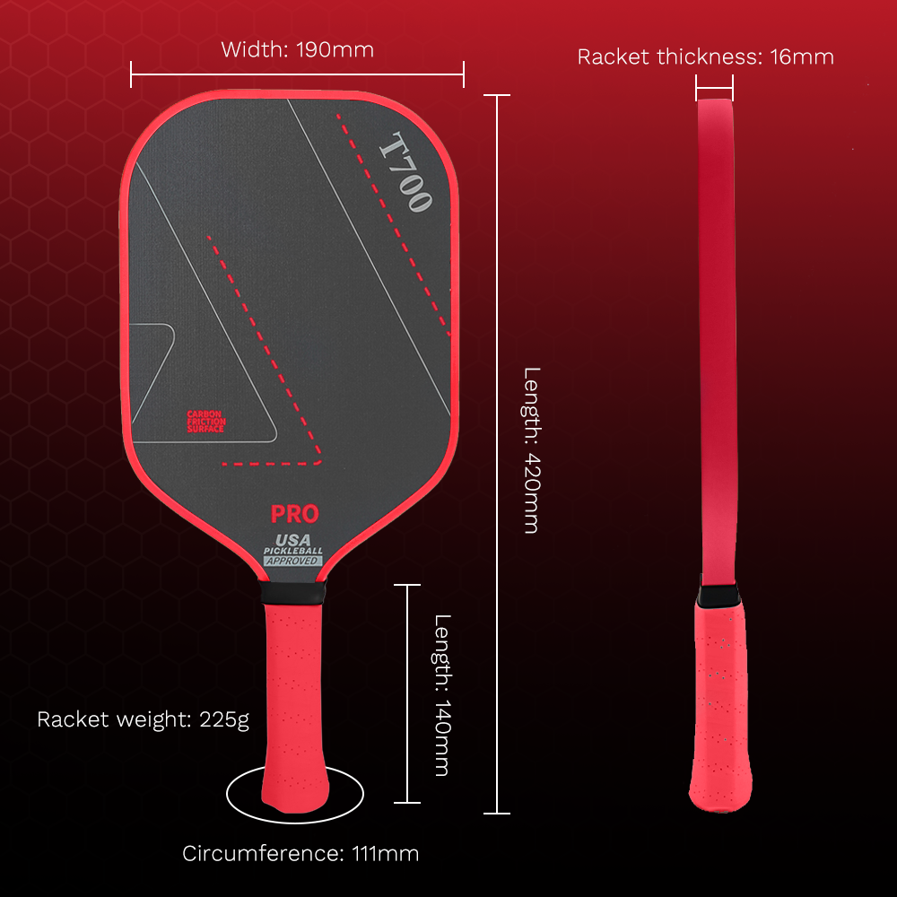 Original Design RedD Bull-L T700 Carbon Fiber Pickleball Paddle Set USAPA Approved