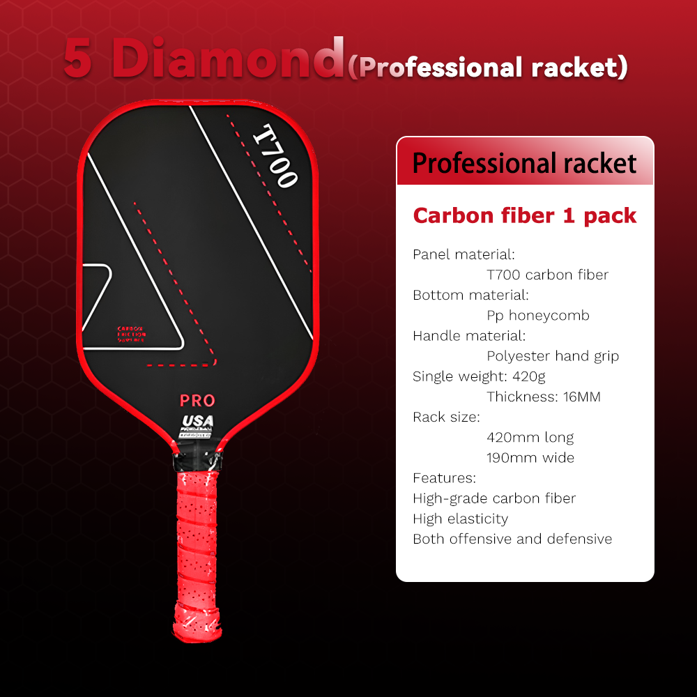 Original Design RedD Bull-L T700 Carbon Fiber Pickleball Paddle Set USAPA Approved