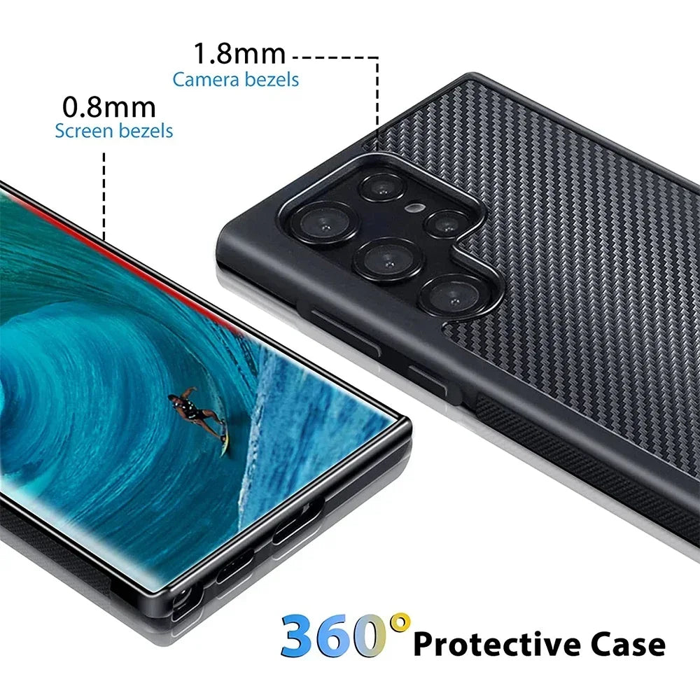 Real Forged Carbon Fiber Phone Case For Samsung Magsafe Wireless Cover