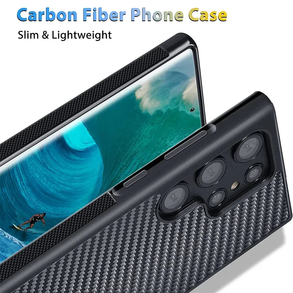 Real Forged Carbon Fiber Phone Case For Samsung Magsafe Wireless Cover
