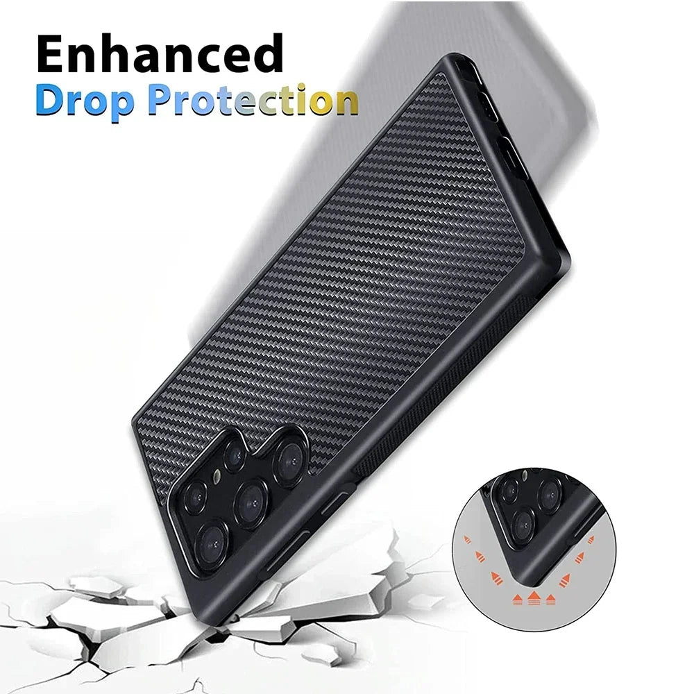 Real Forged Carbon Fiber Phone Case For Samsung Magsafe Wireless Cover