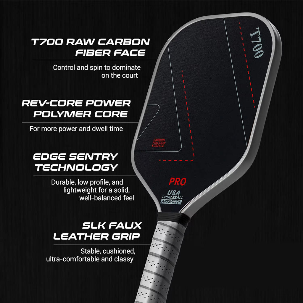 Professional T700 Carbon Fiber Pickleball Paddle Simple Lines USAPA Approved