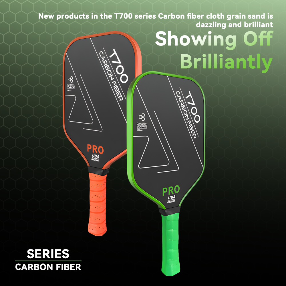 TOP T700 Carbon Fiber Pickleball Paddle USAPA Approved Sandblasted Surface Elongated Grip Pro Spin Paddle
