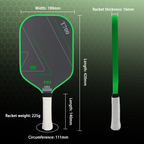 TOP T700 Carbon Fiber Pickleball Paddle USAPA Approved Sandblasted Surface Elongated Grip Pro Spin Paddle