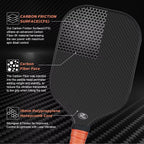 Professional T700 Carbon Fiber Pickleball Paddle USAPA Approved Sandblasted Surface Elongated Grip Pro Spin Paddle with Bag