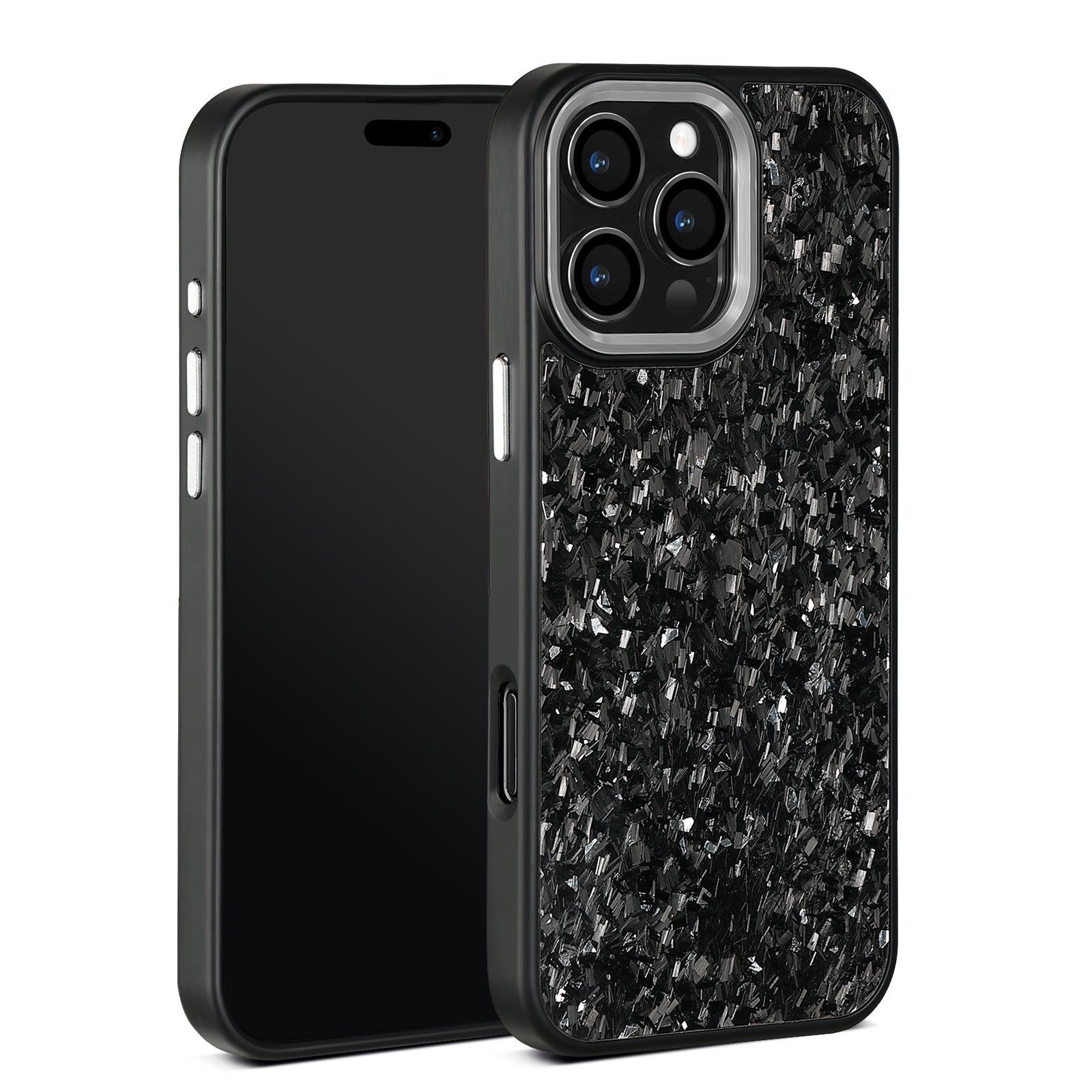 Real Carbon Fiber Armor Shockproof Cover for iPhone 16Promax 15 Pro Max 14 13 12 11 Case Metal Frame Forged fiber Cover