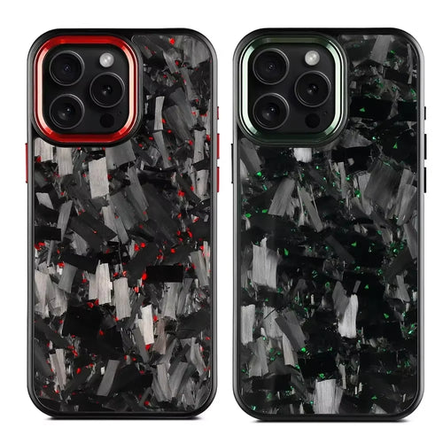 100% Real Carbon Fiber Armor Cover For iPhone Case Metal Frame Wireless Charge Forged Fiber Cover