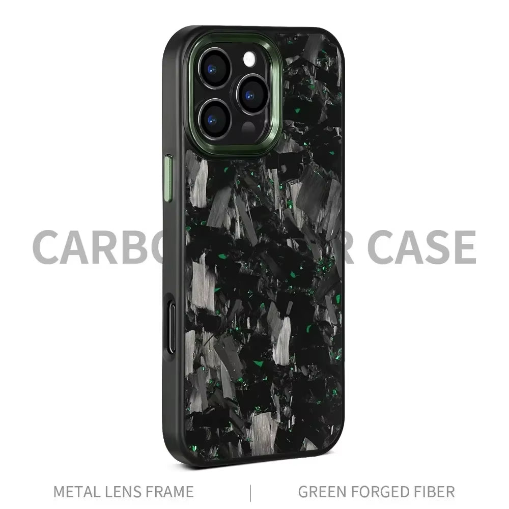 100% Real Carbon Fiber Armor Cover For iPhone Case Metal Frame Wireless Charge Forged Fiber Cover